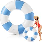 Inflatable Swimming Ring, Vintage Striped Inflatable Float, Swimming Rings for Kids Adults, for Summer Pools and Beach for Ad