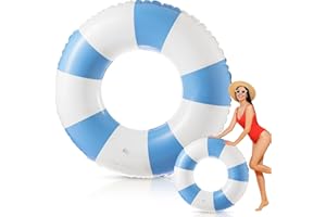 JUNBAOYYDS Anneau de Natation Bouée de Piscine, Anneau de Natation Gonflable Adulte, Bouée Gonflable Rétro Rayée en PVC Bouée Piscine, pour Les Vacances à la Plage et Les fêtes de Piscine
