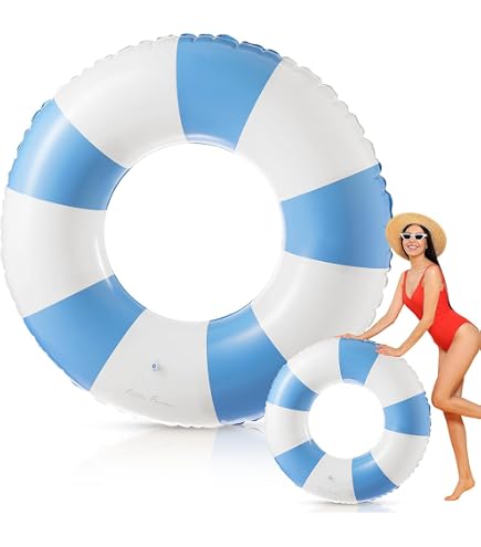RosyFate Bouée Piscine Rose à Carreaux 75cm - Bouée Gonflable Adulte Pour Plage Et Fêtes