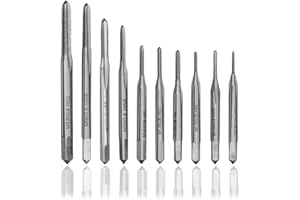 Bestgle 10 Pezzi Maschi per Filettare M1, M1.2, M1.4, M1.6, M1.7, M1.8, M2, M2.5, M3, M3.5, Maschi a Scanalature Diritte per Macchine Utensili ad Alta Velocità in Acciaio Metrico