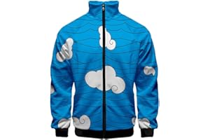 Piccodos Anime Sweat Jacket 3D Print Hoodie with Zip Streetwear Stand-Up Collar Sweatshirt Size XXS-4XL