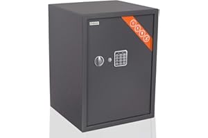 Brihard Business XL Coffre-Fort avec Serrure électronique, 50x35x36cm (HxWxD), Gris Titane