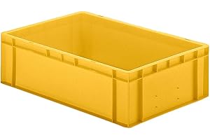 ‎CERTEO Euro-Format-Stapelbehälter, Wände und Boden geschlossen - LxBxH 600 x 400 x 175 mm - gelb, VE 5 Stk - Euronorm Stapelkasten Euronorm Stapelkästen Euronorm-Stapelkasten Kunststoff-Stapelkasten