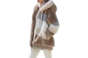 SUSENSTONE Veste Polaire Femme Fille Chaude Sweats Manteau à Capuche Zippé Laine épais Blousons Fourrure Hooded Coat Manche Longue Cardigan Casual Bloc de Couleur Mode Hiver Outerwear