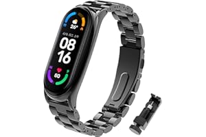 BDIG Bracelet Compatible pour Xiaomi Mi Band 5 Strap Mi Band 5, Ajustable en Acier Inoxydable Watch Bracelet de Remplacement pour Mi Band 5