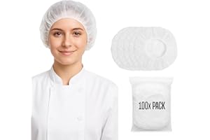 RAP GLOVES Disposable Hair Nets Mob Caps Bulk Lightweight Breathable Non-Woven Hygiene Caps with Double Elastic for Kitchen, Catering, Food Handling, Beauty, Medical, Industrial, Cleaning & Lab Safety Use