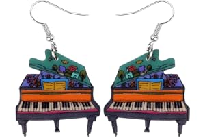 WEVENI Acrylic Anime Music Piano Dangle Earrings Novelty Jewelry For Women Girls Ladies Unique Party Gift