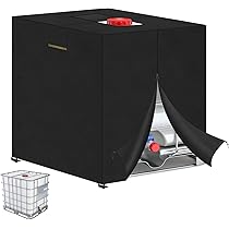 VANSHEIMwatertank afdekking 600 l ibc UV-bestendig beschermhoes regenwatertank 120 x 80 x 100 cm