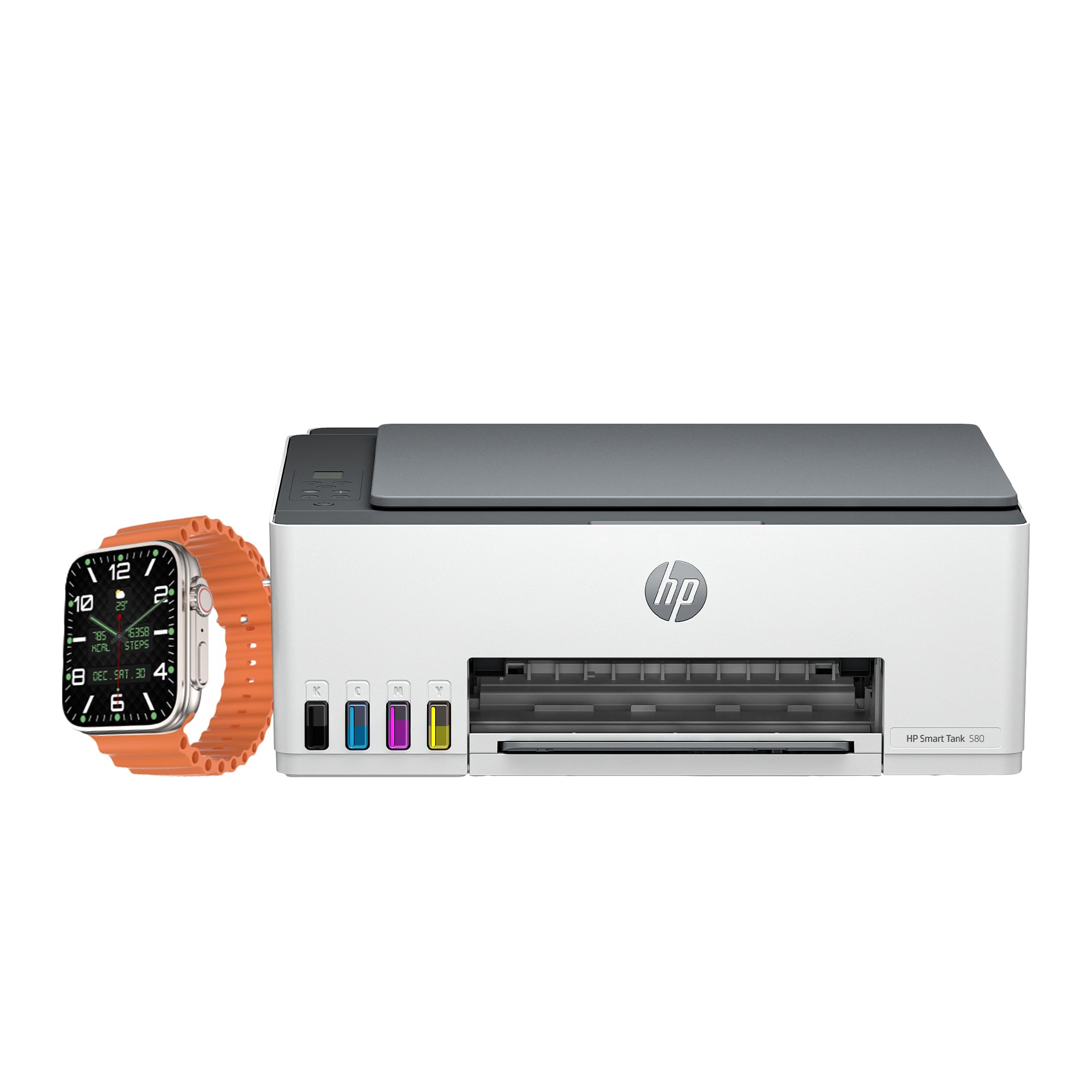 HP Smart Tank 580 AIO (Print,Copy & Scan) WiFi Colour Printer with 1 Extra Black Ink Bottle (Upto 12000 Black & 6000 Colour P