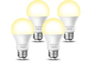 AISIRER Bombilla Inteligente Bombillas LED WiFi 9W 806LM Compatible con Amazon Alexa Echo Google Home E27 Luz Cálida 2700K Regulable No se Requiere Hub (paquete de 4)