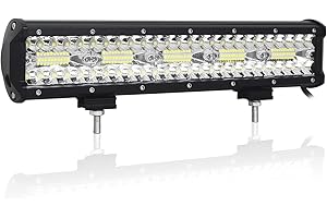 Willpower 38cm 17'' 300W Barre LED Faisceau de Spot et Inondation Étanche 12V 24V pour 4x4, Voiture, Camion, Tracteur, Quad, Véhicule, Bateau - Phare de Travail Projecteur