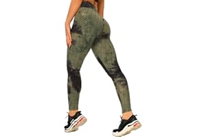 FITTOO Women's Scrunch Leggings Texture Booty Bomb Elastic Anti Cellulite Training Pants Gathering Po Lifting Yoga Pants Sexy Booty Push-Up with High Waist Compression Pants