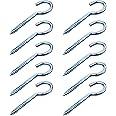 Biella™ 10Pcs Screw-in Hook – GI Self-Tapping Screw Hooks - Open Eye Hooks for Home, Hanging Plants,Office,Outdoor Use, Lighting Hook Racks etc (2.1mm)