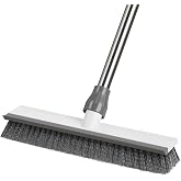 Mitclear Hard Floor Cleaning Brush with Long Handle (128 cm) | 2-in-1 Telescopic Broom with Squeegee for Cleaning Tiles, Kitc