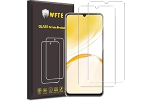 WFTE [2-częściowe szkło hartowane do Realme C53 4G/Narzo N53/Redmi 13C Folia ochronna [Twardość 9H] [Odporna na zarysowania] [Bez pęcherzyków] Folia ochronna do Realme C53 4G/Narzo N53