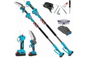 Kit Potatura Elettrico 3 in 1 con Asta Telescopica 2,5M, Forbici, Motosega 6” a Batteria, 2 Batterie 48V e 2.0Ah, Attrezzi Giardinaggio,Cesoia,troncarami,Rami, Alberi, Giardino, Vigneti, Orti DEALIX