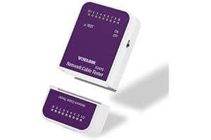 VCELINK Tester RJ45 POE, Tester Cavi di Rete Portabile, Tester Rete Lan per Cavo Ethernet Cat5 Cat5e Cat6 Cat6a Cat7, Viola