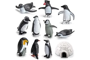 MasYosh Figuras de pingüinos, 11 Piezas de Figuras de Animales árticos Polares, Linda Figura de pingüino de Animales oceánicos, Juguetes en Miniatura para niños