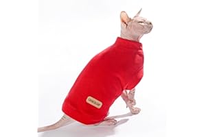 Caracaleap Hund Pullover - Weiche und Warm T-Shirt Hunde Winter Frühling Kleidung Mantel Katzenpullover Pullover Sweater Weich Fuzzy für Kleine Hunde Katzen S Rot