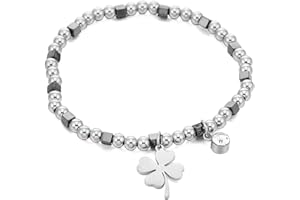 Ouran Bracciale elastico con perline da donna in acciaio inox con cristallo per ragazze, regalo per amici