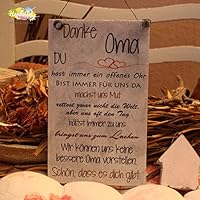 Shabby Style Holzschild - Danke Oma (WIR)