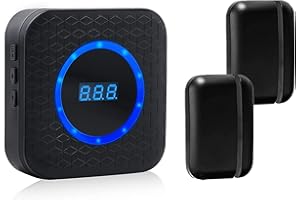 DAYTEE Daytech Door Chime Wireless Door Sensor Alarm with Chime Adjustable Volume for Business Home Door Open Alert (2 Sensor)