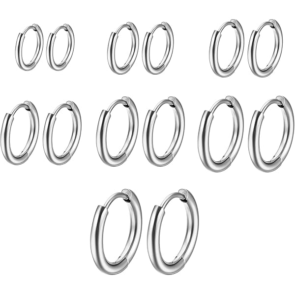 5 Paar Edelstahl Creolen 8-16mm | Hypoallergene Ohrringe Für Damen & Herren