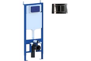 Laneri Tecno-struttura telaio e Cassetta per wc Vaso sospeso Completo Di placca Di Comando Acciaio Inox Doppio pulsante inclusa