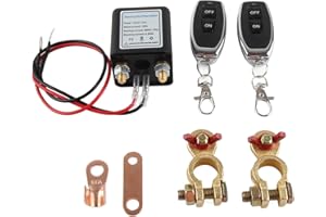 PISSENTE Remote Master Battery Disconnect Switch, 12V 120A, 2 Battery Clip Copper Terminals, for Car Boat Marine Truck