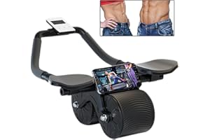 CHANG QI Rodillo abdominal de rebote automático para codo, rodillo abdominal para máquina de ejercicio abdominal, equipo de entrenamiento abdominal, entrenador de fortalecimiento de núcleo Dolly, entrenamiento