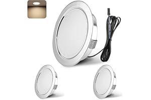 YindaLux 3x Focos LED Interior Techo 12V, 4000K Blanco Natural Regulable, Downlight Empotrable 3W, Ojos de Buey para Techo, Agujero 55-58mm Aluminio Chrome