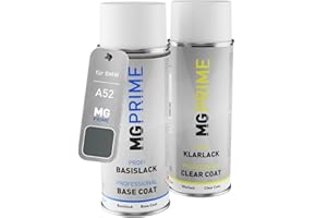 MG PRIME Vernice per auto Kit di bombolette a spruzzo per BMW A52 Spacegrau Metallic/Space Grey Metallic Bomboletta spray da 400ml di vernice di base vernice trasparente