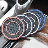 Aura Garage Evrensel Ara&ccedil; İ&ccedil;i Bardak Tutucu Matları, Renkli Silikon Altlık, 7x15 cm, Universal Fit