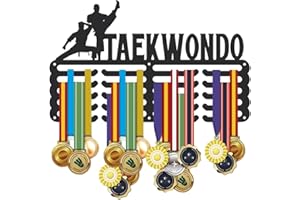 SUPERDANT Porta Medaglie da Parete da Taekwondo Espositore per Medaglia Sportivi in Metallo 5 File 20 Ganci Espositore da Parete per Medaglie Ripiano in Ferro Regali per Atleti