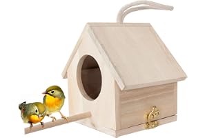 FUNNYBSG Hand Woven Hanging Bird Nest,decorating A Hummingbird House,Bottom Can Be Opened Be Applicable At Outdoor, Garden, Courtyard（19X17X13CM）