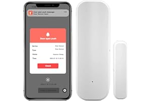 PHOVOLT Capteur de Porte WiFi, capteur de fenêtre de Porte Tuya, Alarme en Temps réel de capteur de fenêtre Compatible avec Alexa Google, capteur de Contact Ouvert de Porte de sécurité à Domicile (1 Paquet)