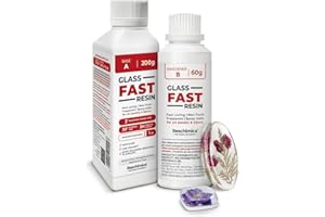 RESCHIMICA Resina transparente rápida, efecto vidrio - Perfecta para joyería, acabados y decoraciones DIY. Resina líquida coloreable y fácil de aplicar (260 gr)