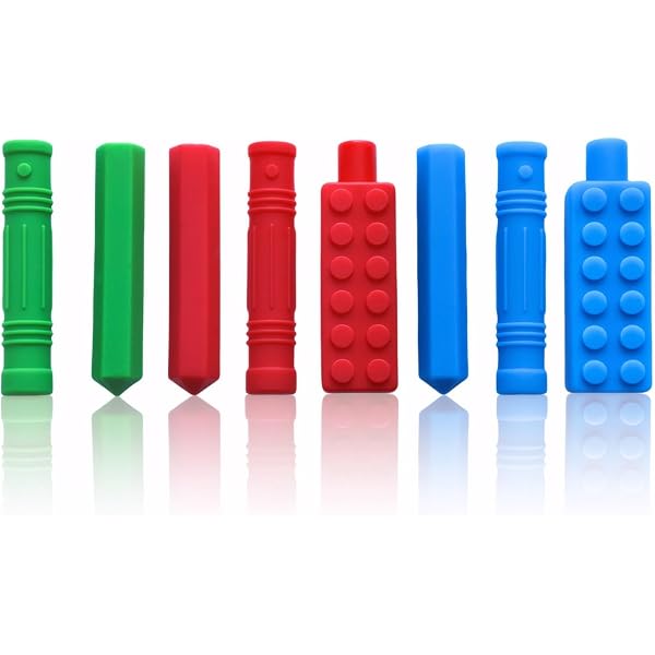 Lot De 7 Colliers à Mâcher Sensoriels En Silicone – TDAH, Autisme, SPD – Jouet De Mastication Pour Enfants Et Adultes – Réduit L’anxiété Et Les Tremblements
