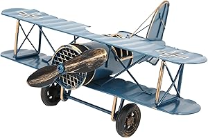 Garqitwan Decorazione per aereo, decorazione vintage in metallo per la stanza dei ragazzi, decorazione da scrivania, artigianato da appendere per casa, bar, ufficio, regali di Natale, compleanni,