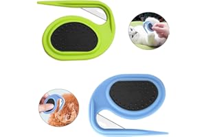 JLEivvi 2 PCS Pet Grooming Tool Professional Dematting Comb Dog Detangler Brush Hair Grooming Tool Dog Undercoat Rake Grooming Rake for Grooming - Cuts Through Matts & Tangles with Ease(Blue、Green