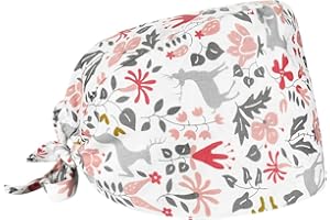 PRETYZOOM Scrub Hat Bouffant Cap Hospital Surgery Working Hat Bouffant Turban Cap with Sweatband Scrub for Women Men