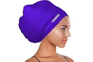 YOGINGO Extra Large Swimming Cap for Long Hair - Swim Cap Designed for Dreadlocks, Weaves, Hair Extensions, Braids, Curls & Afros - Swimming Hat Women & Men - Silicone Adult Swimming Cap