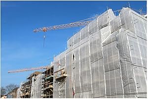 BAUHANDEL33 Scaffolding Protection Tarpaulin 3.10 m x 20 m | Fabric Protective Tarpaulin 150 g/m² White | Scaffolding Tarpaulin for Scaffolding | Tarpaulin with Eyelets | Scaffolding Tarpaulin Waterproof,