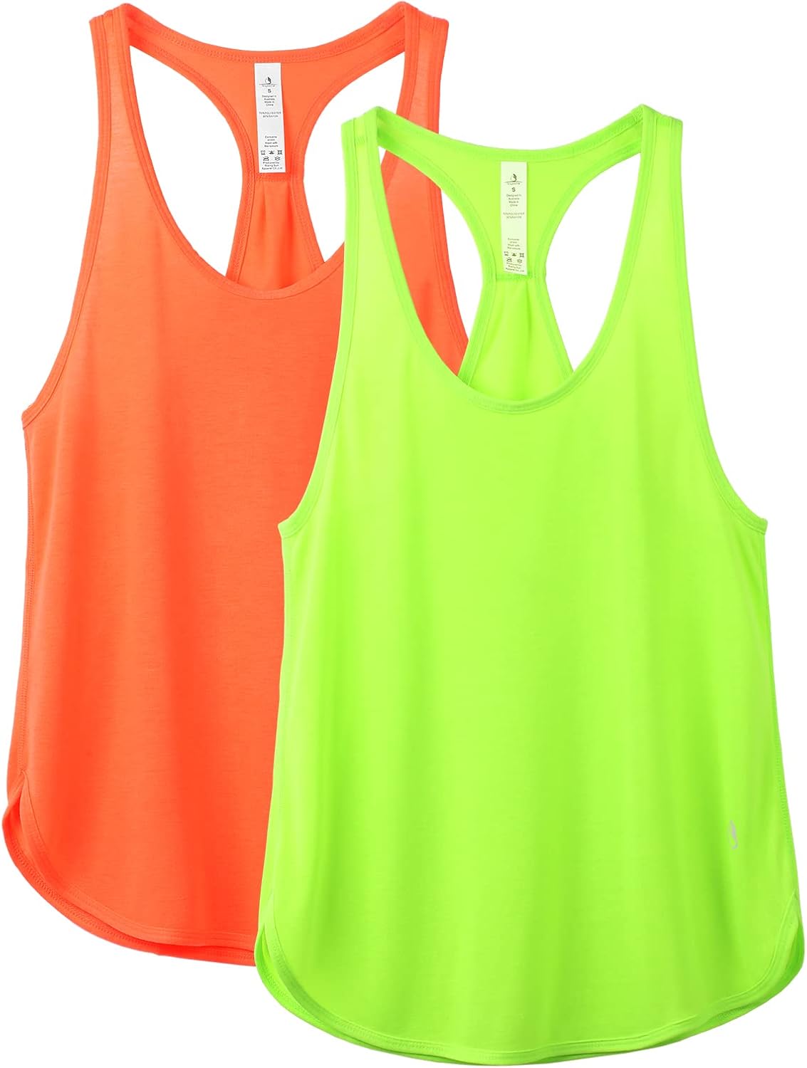 icyzone Camiseta sin Mangas de Fitness para Mujer Racerback Chaleco Deportivo