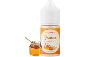 HONEYBERRY 30ml Natural Honey Food Flavouring Essence - Professional High Strength Edible Liquid Extract Drops - Highly Concentrated Versatile Flavour for Baking Cooking Drink Scent Soap Cosmetics