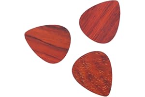 DILWE Médiator en bois, 3 Pcs Médiators en Palissandre 1 mm d'épaisseur accessoire pour guitare Instrument de musique