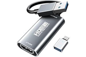 XIIXMASK capturadora Video HDMI 4K, capturadora USB 3.0, grabación de Audio y Video HDMI a USB en 1080P@60Hz, 2K@30Hz para enseñanza, transmisión, Juegos, transmisión, videoconferencia