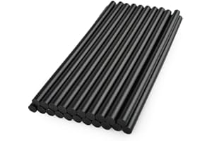 Yalulu - 50 bastoncini di colla a caldo, 7 mm x 150 mm, colore nero, adatti per pistole per colla a caldo, per fai da te, arte e artigianato