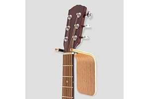 BONFOIS Gitarrenwandaufhänger, handgefertigt, einzigartiges Design, gebogen, Holz, Gitarrenhalter, Wandhalterung, Akustikgitarre, Zubehör, Ukulele, Gitarrenhalter (1 Stück, Eiche)