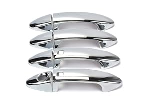 Dreamseek 8 Stück Auto Türgriff Abdeckung für Ford Ecosport 2013–2022, Fiesta MK6 2009–2016 Außen ABS Chrom Türgriffe Zierleisten Schutz (mit Smart-Entry-Knopfloch)